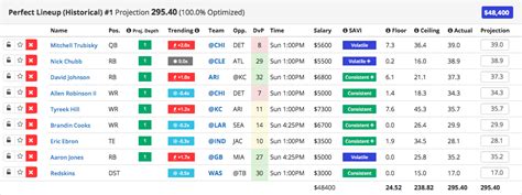 DFS Perfect Lineup .